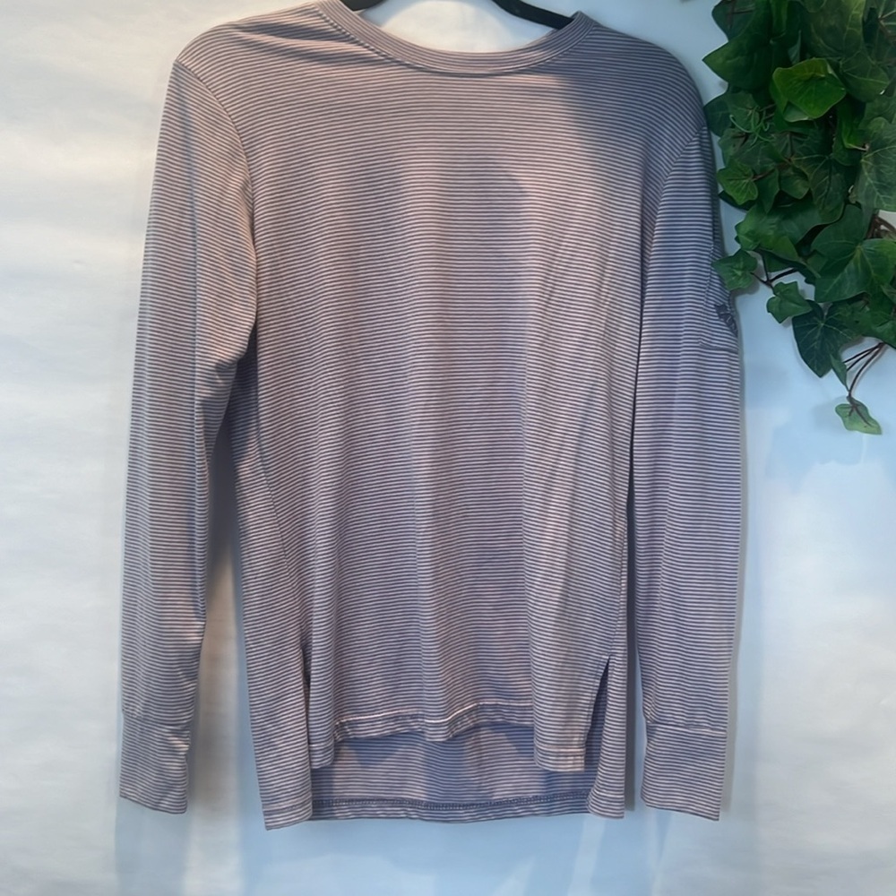 Lake girl Long Sleeve Striped Crew Neck Tee